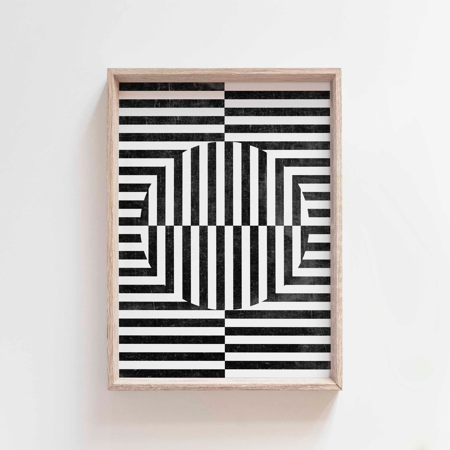 Modern Black and White Illusion Wall Art Print