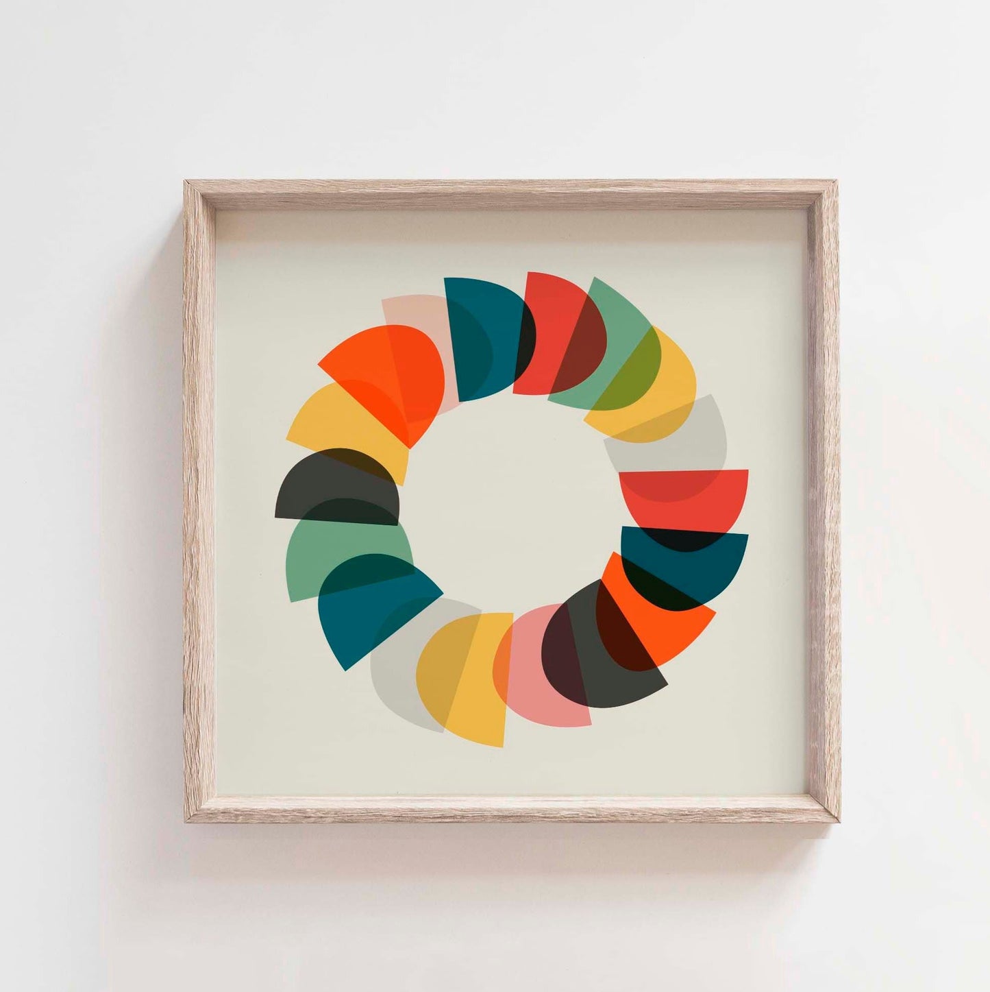 Colorful Mid Century Modern Square Art Print