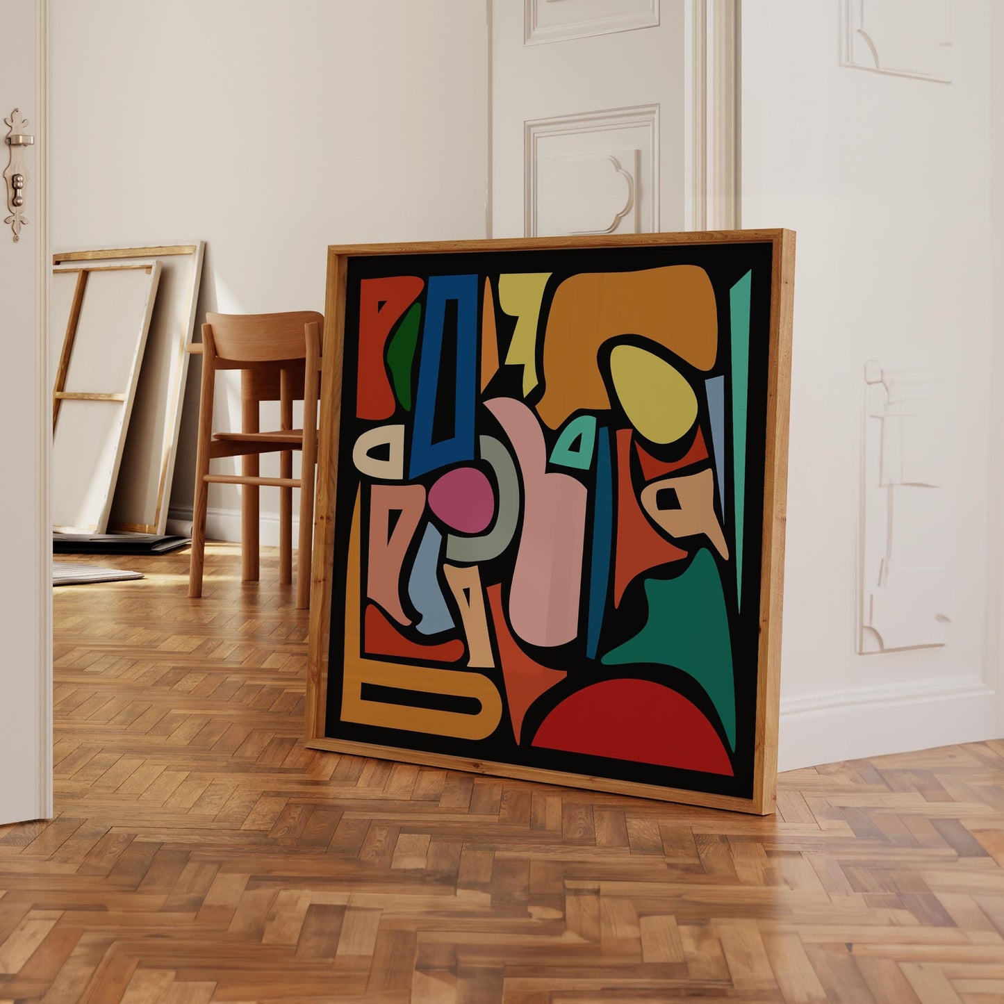 Cool Colorful Abstract Shapes Square Art Print