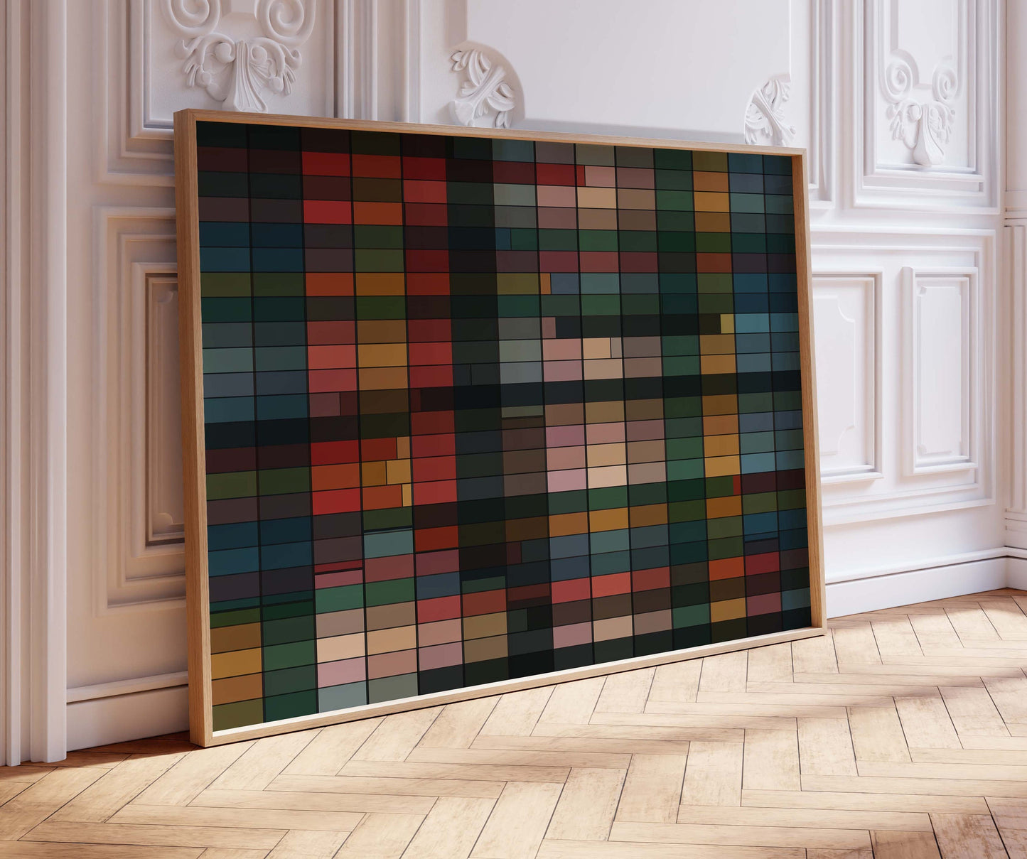 Cool Color Blocks Abstract Modern Art Print