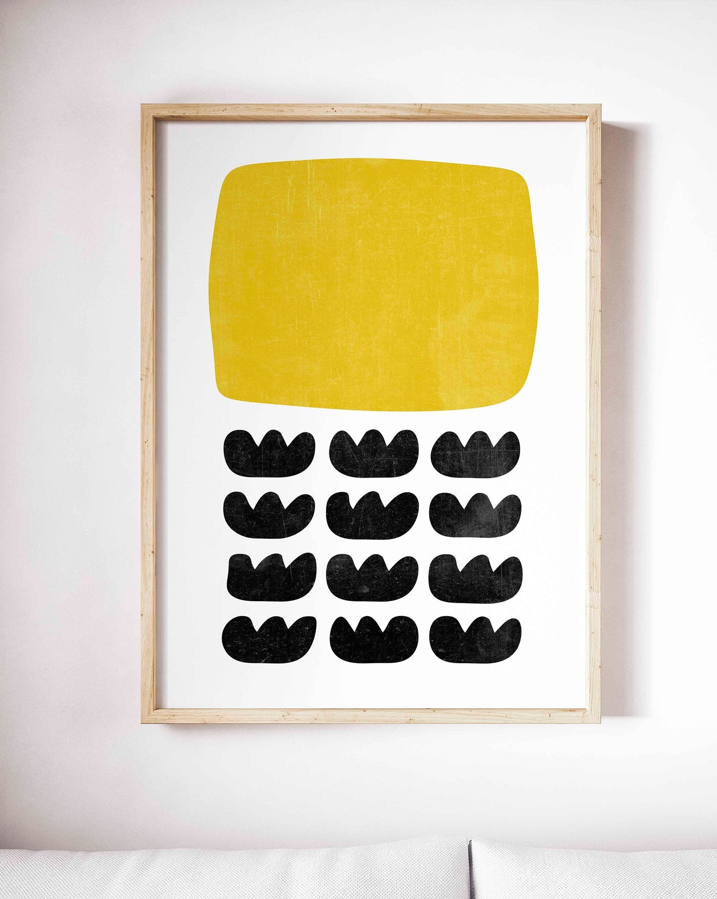 Fun Yellow Mid Century Modern Wall Art Print