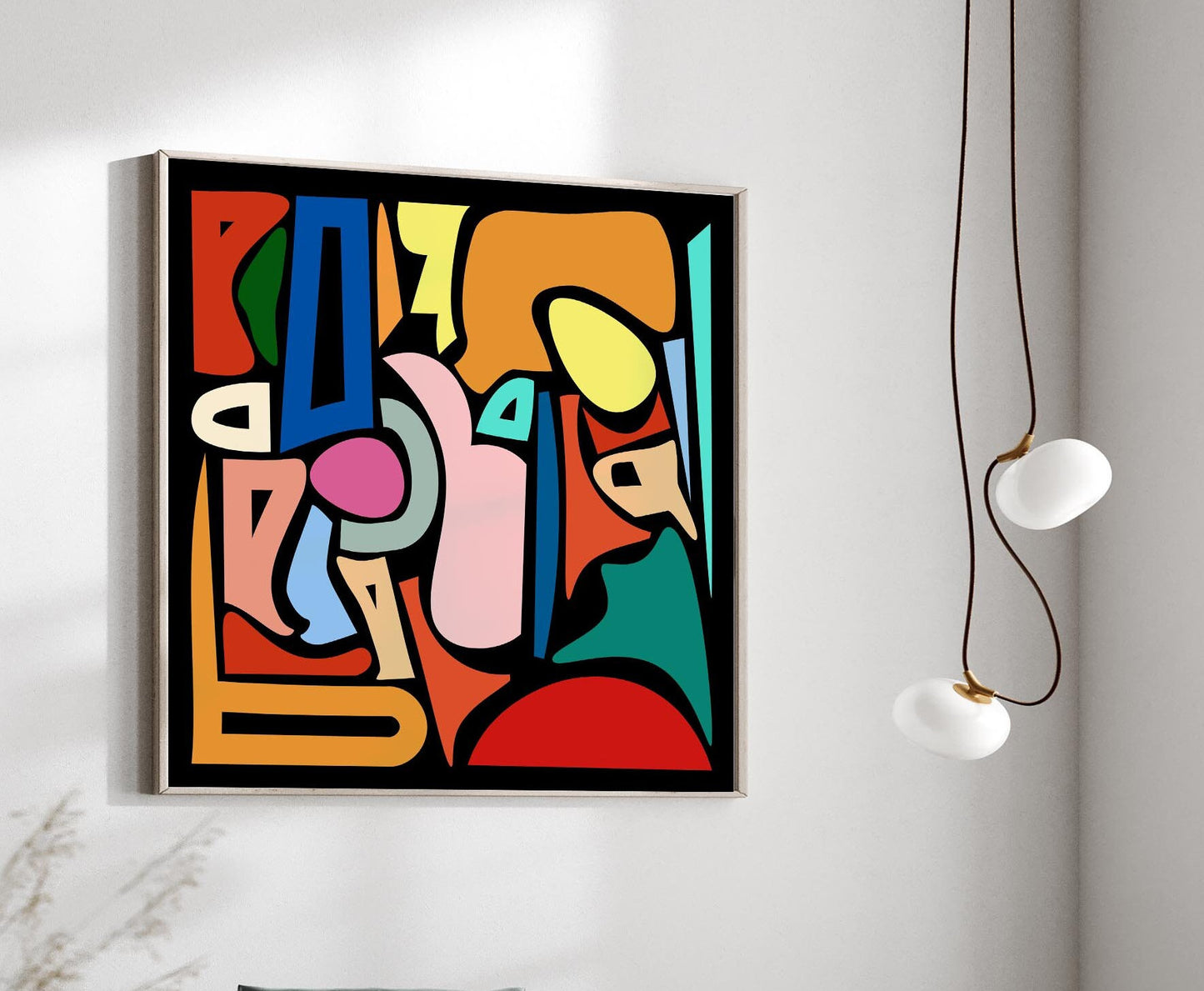 Cool Colorful Abstract Shapes Square Art Print