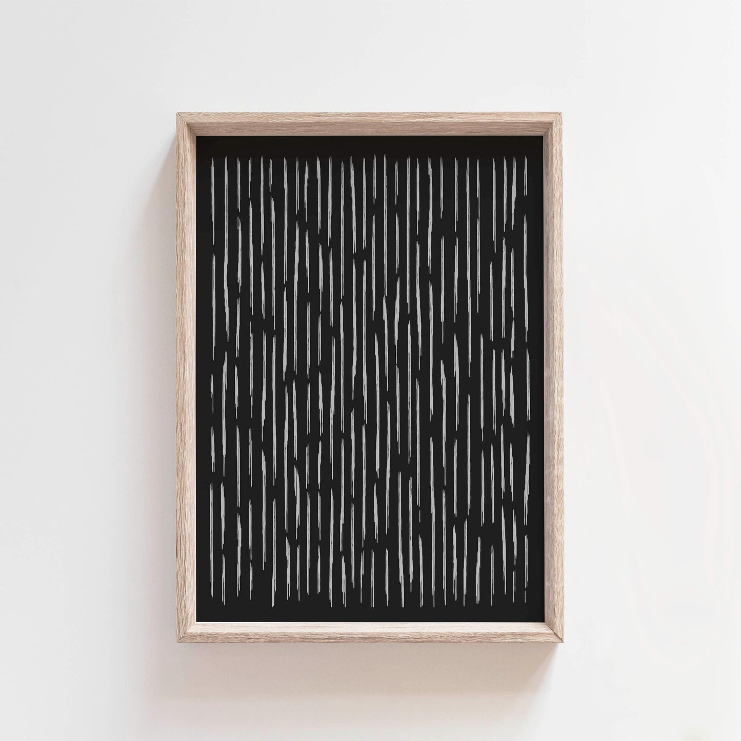 Cool Boho Black Abstract Line Art Print