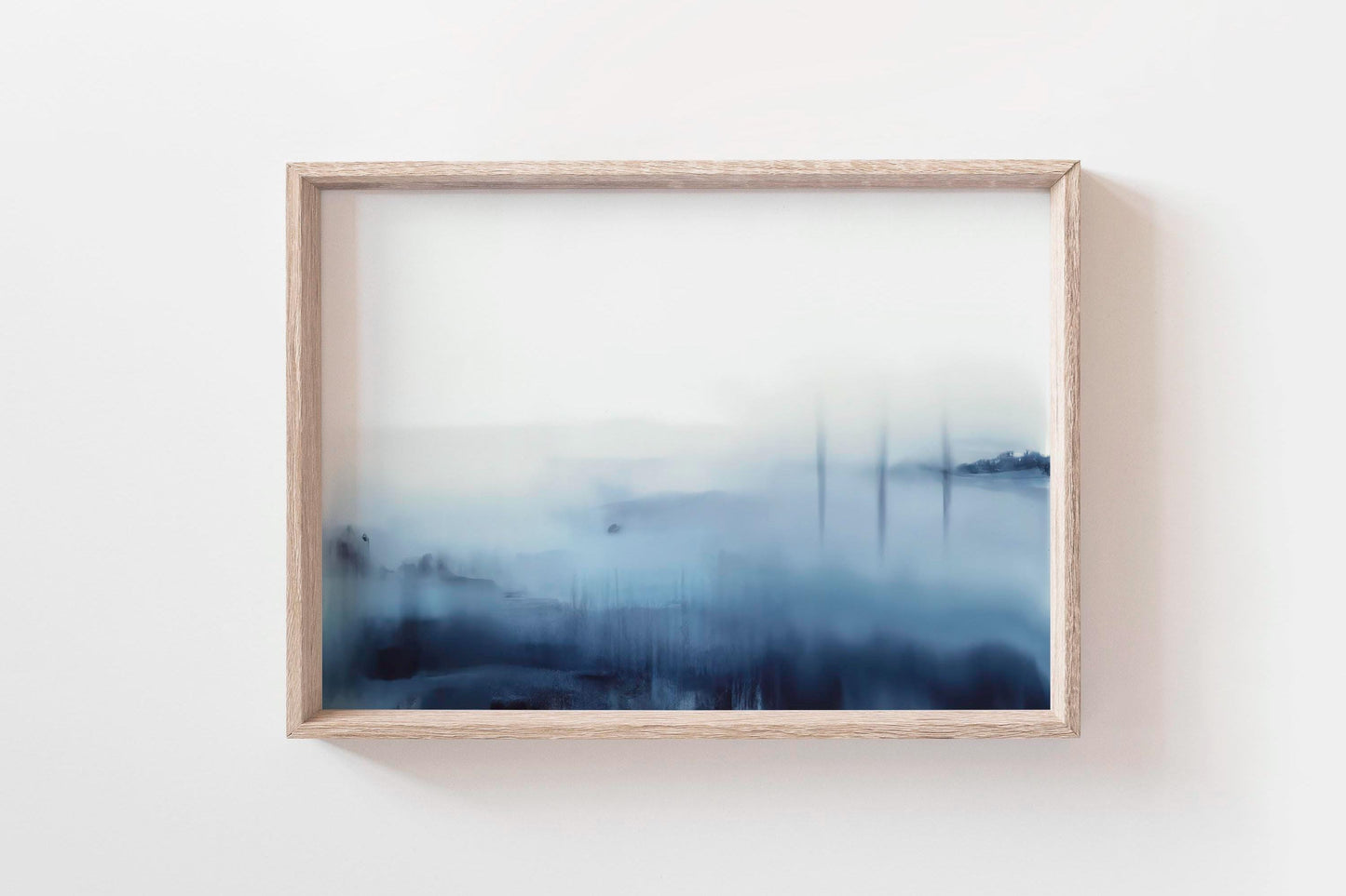 Blue Watercolour Seascape Print - Soft Coastal Painting Art