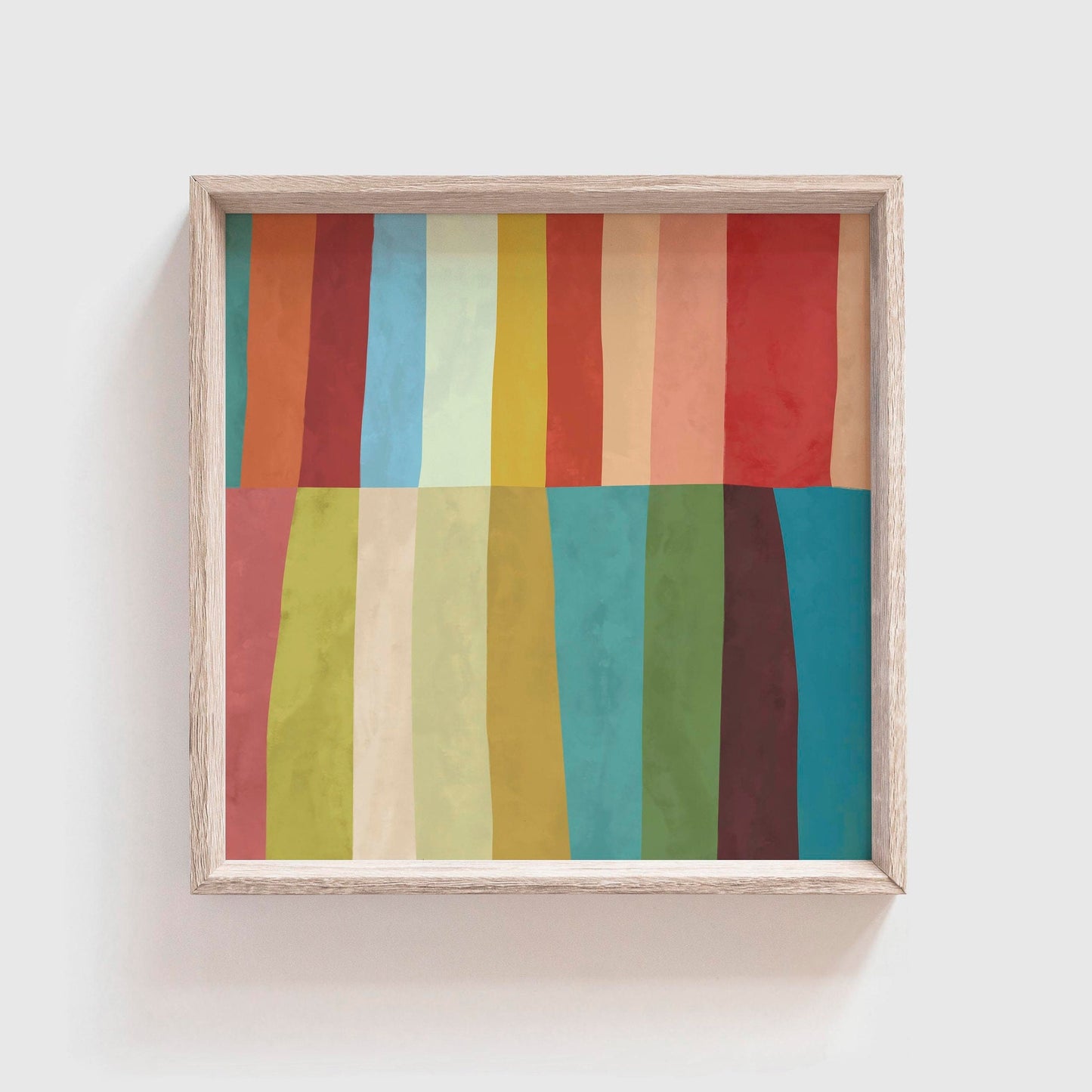 Colorful Striped Abstract Wall Art - Square Painting