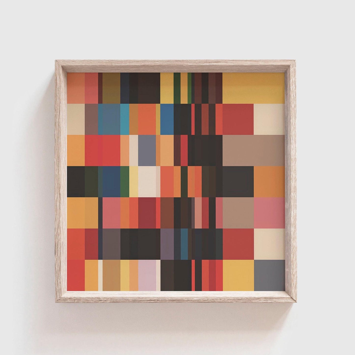 Color Block Square Art Print: Bold Boho Wall Decor