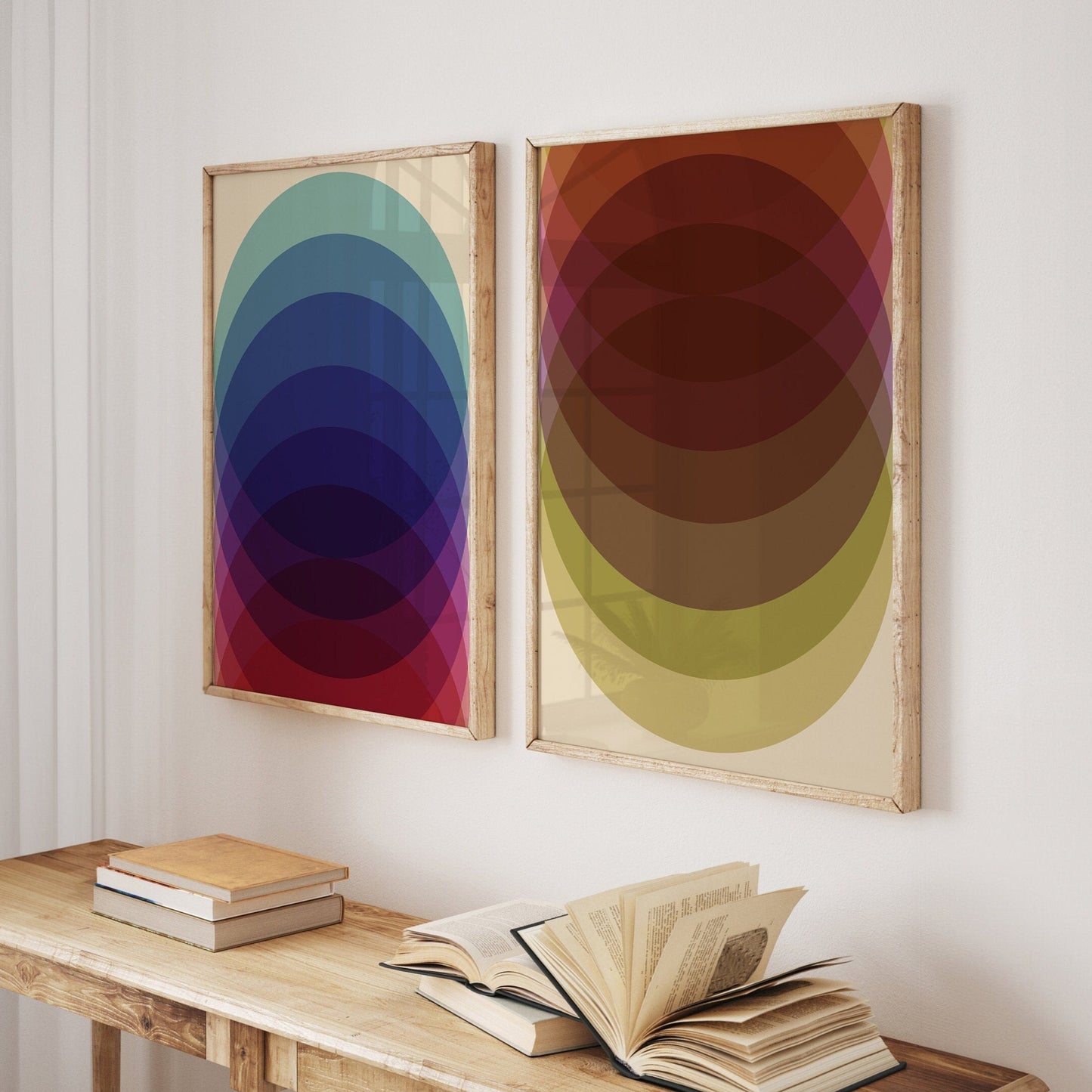 Set of 2 Modern and Colorful Abstract Art Prints