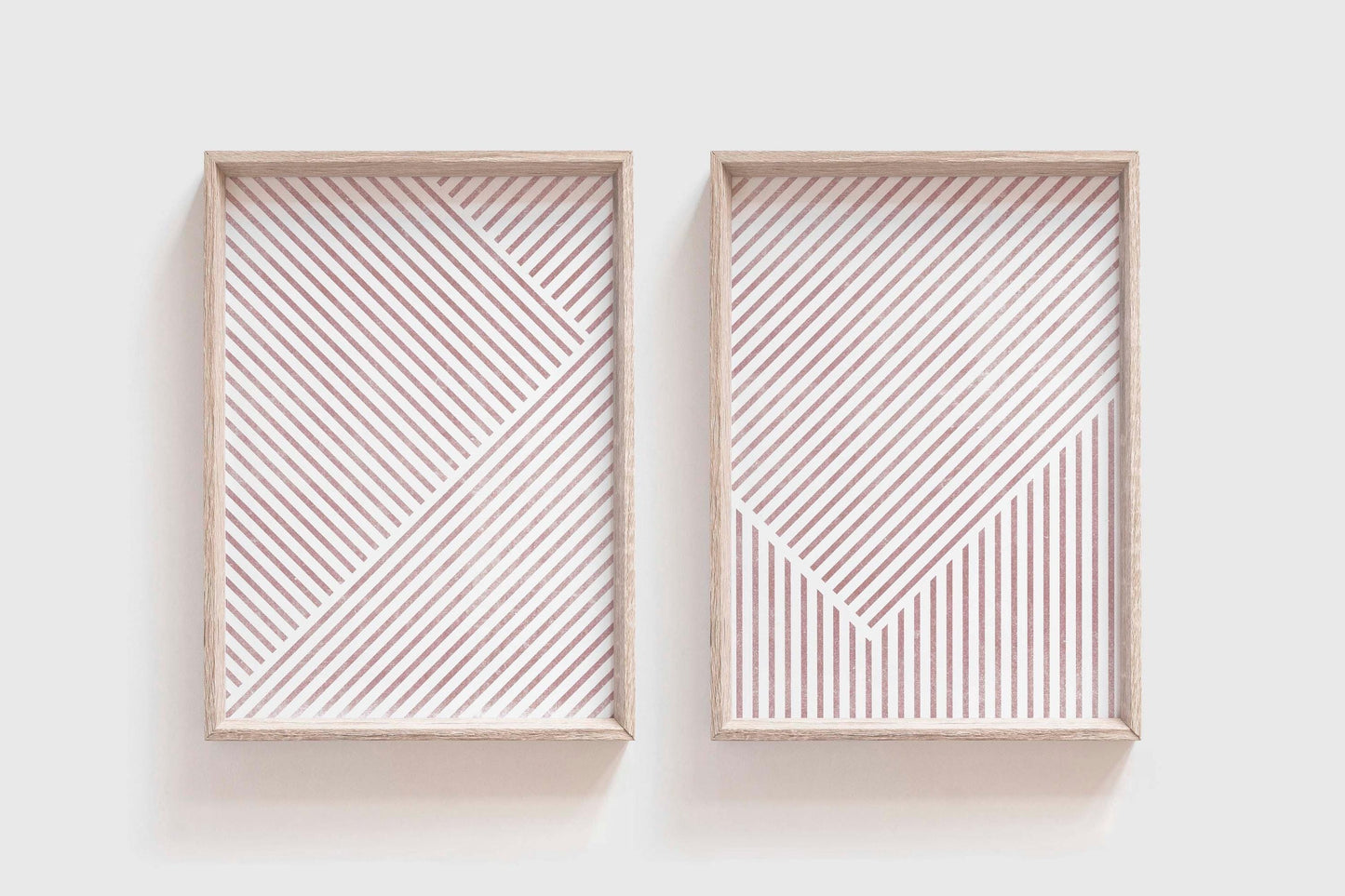 Set of 2 Cool Red/Pink Line Art Prints