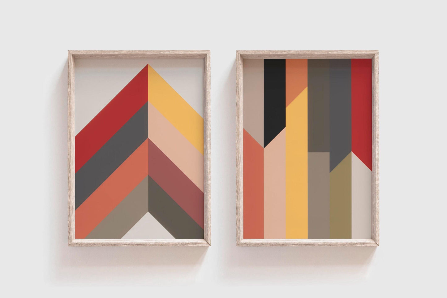 Set of 2 Modern Color Block Wall Art Prints