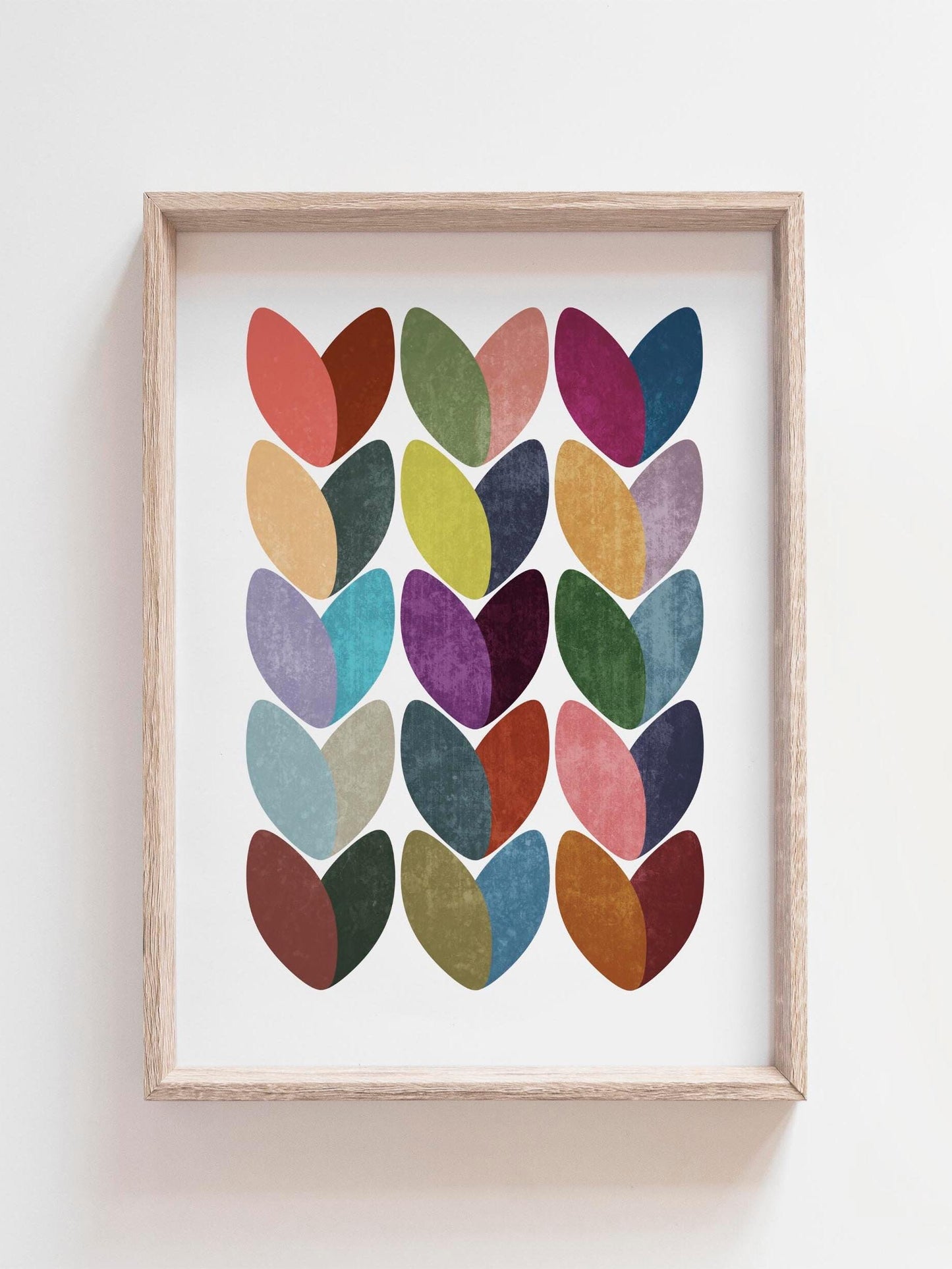 Colorful Abstract Scandinavian Heart Art Print