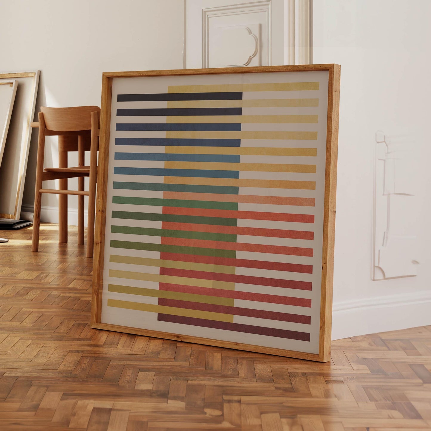 Modern Colorful Line Art Square Print