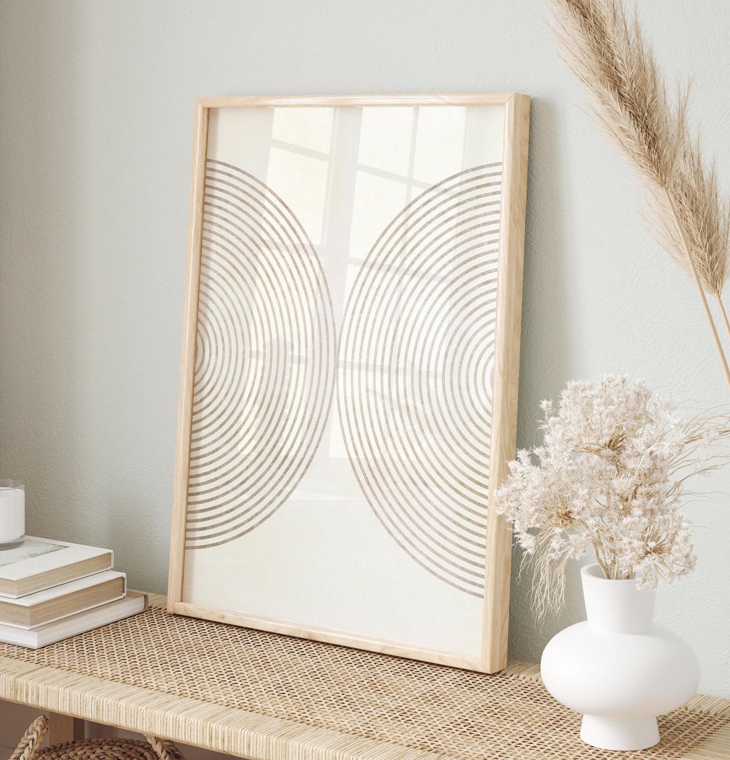 Set of 2 Boho Neutral Mid Century Modern Art Prints
