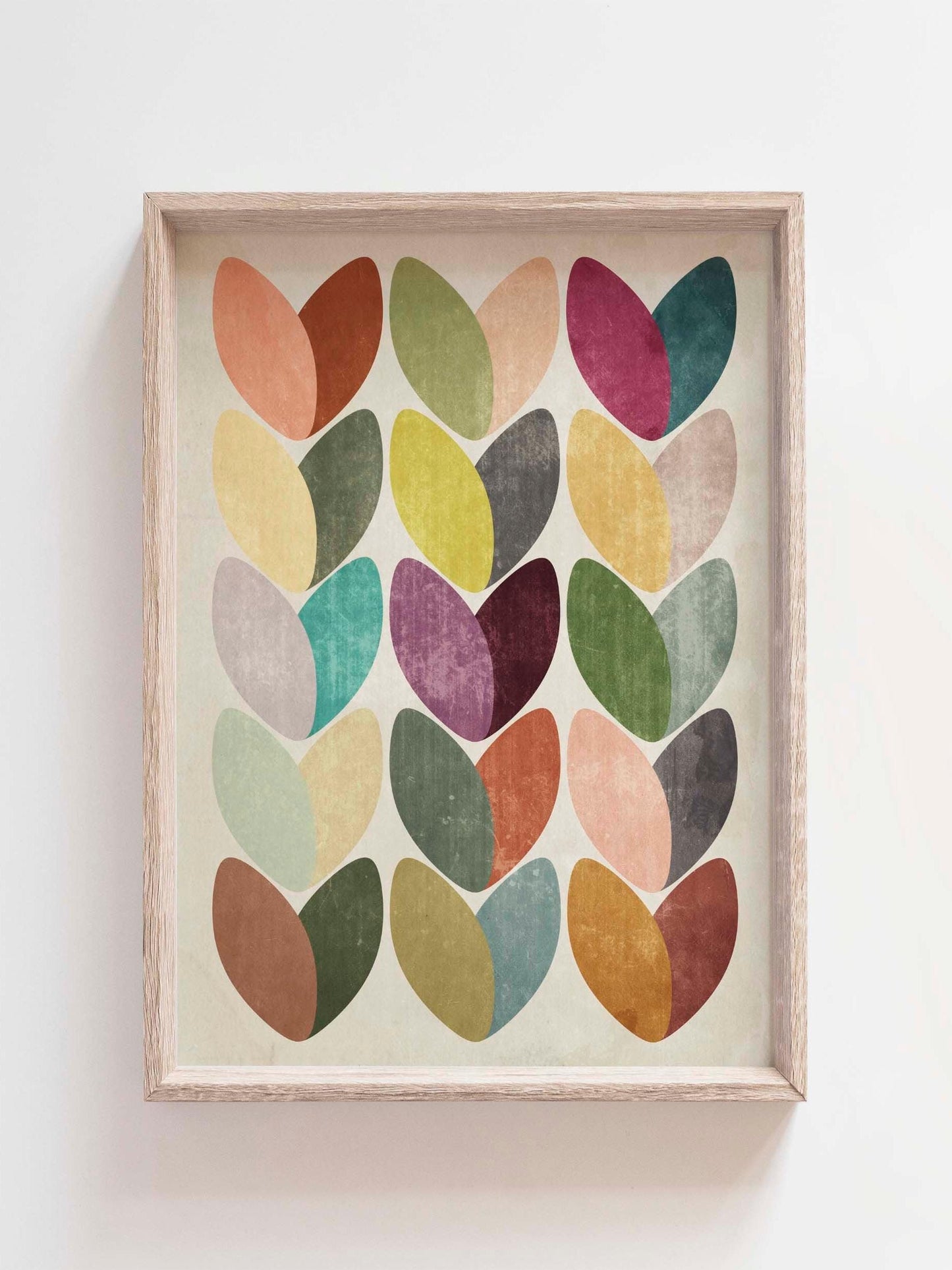 Cute Pastel Scandi Abstract Hearts Art Print