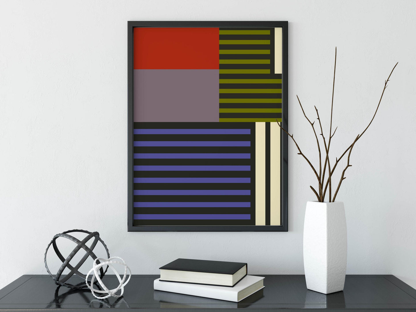 Large Color Block Abstract Wall Print