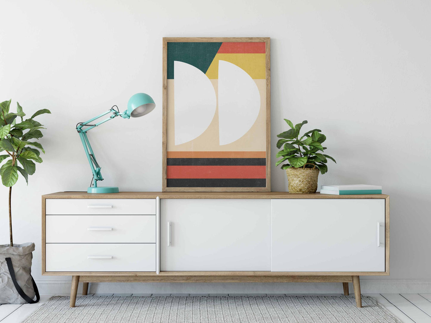 Colorful Abstract Mid Century Modern Art Print