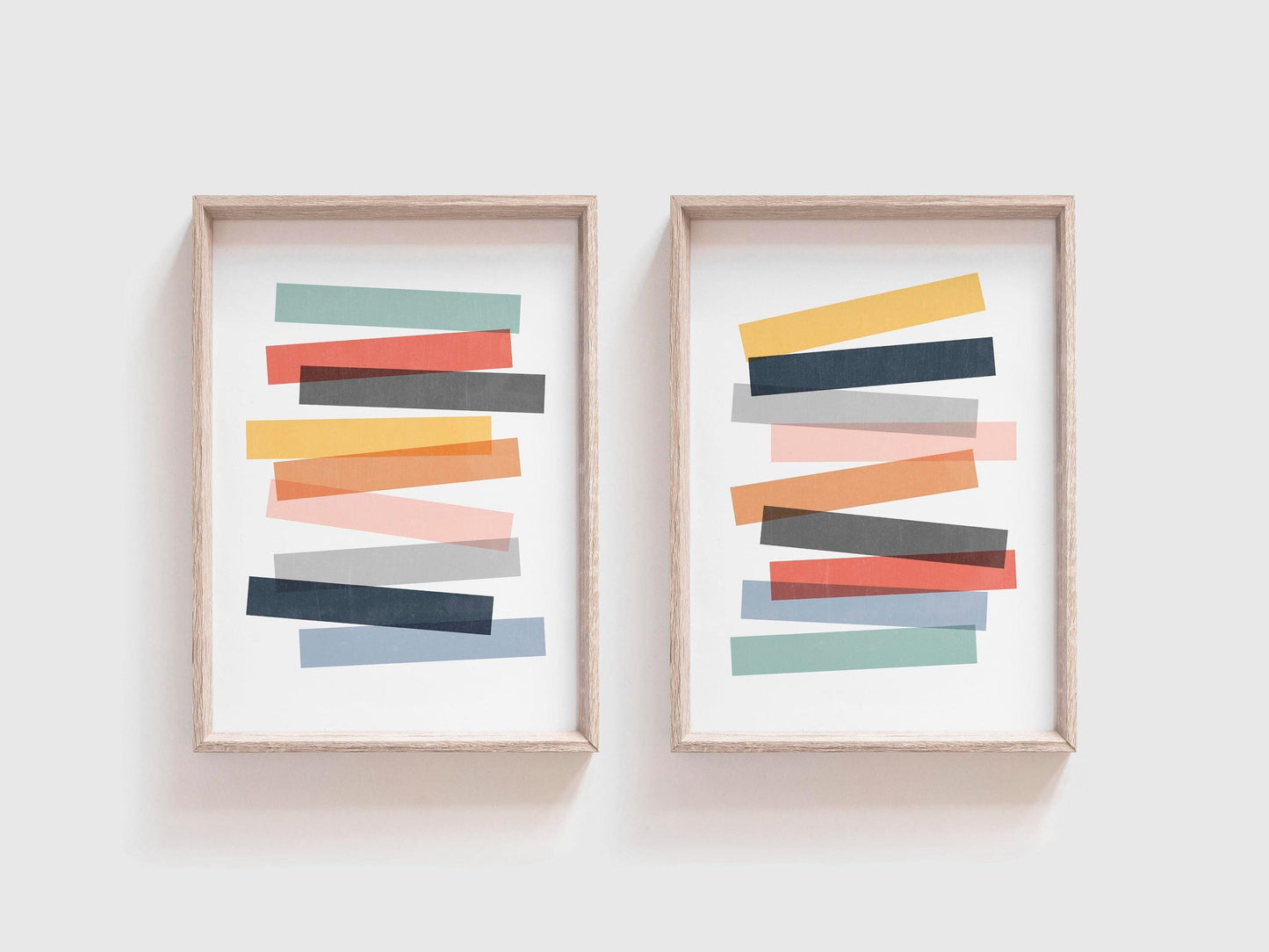 Set of 2 Colorful Fun Abstract Wall Art Prints