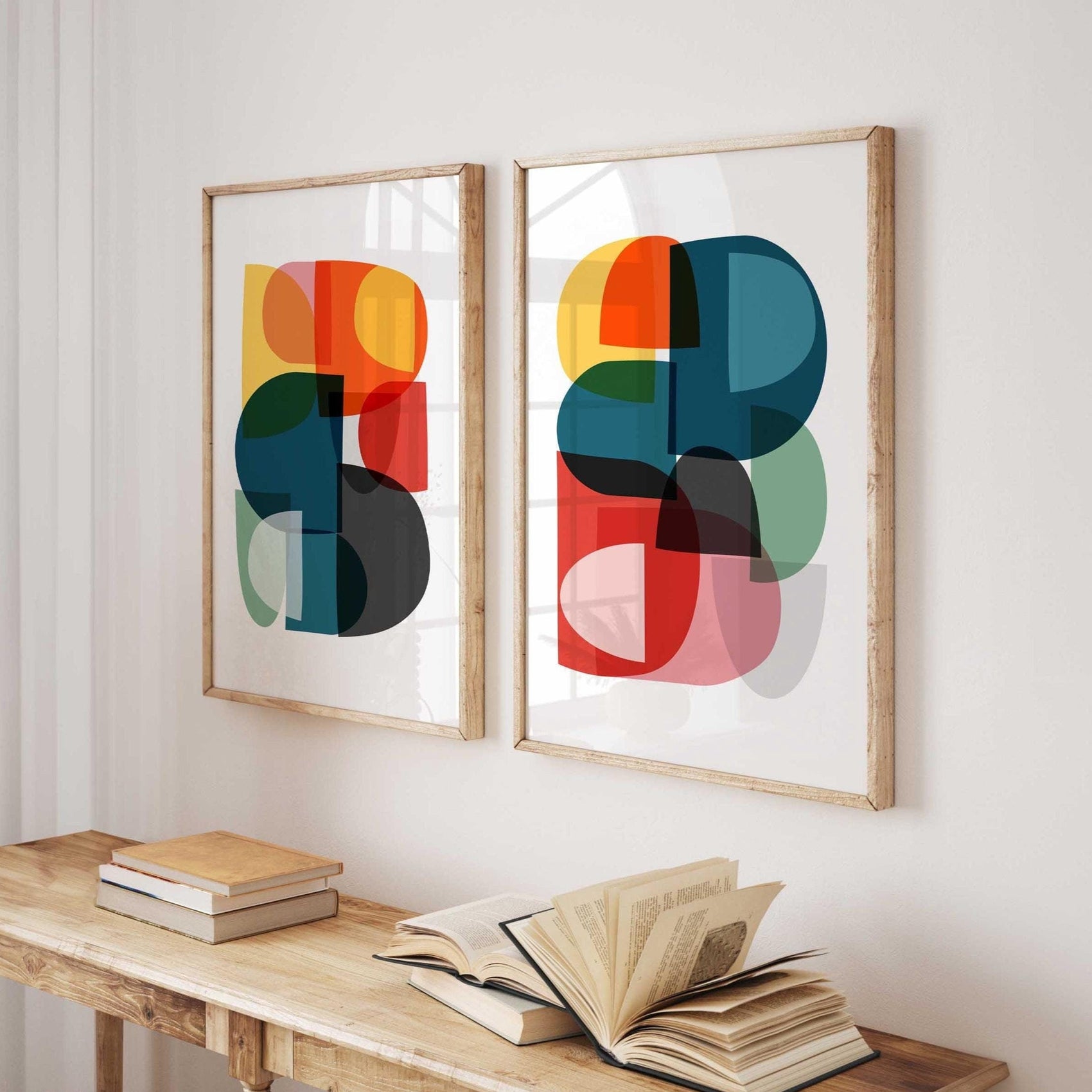 Set of Bright Colorful Mid Century Abstract Prints