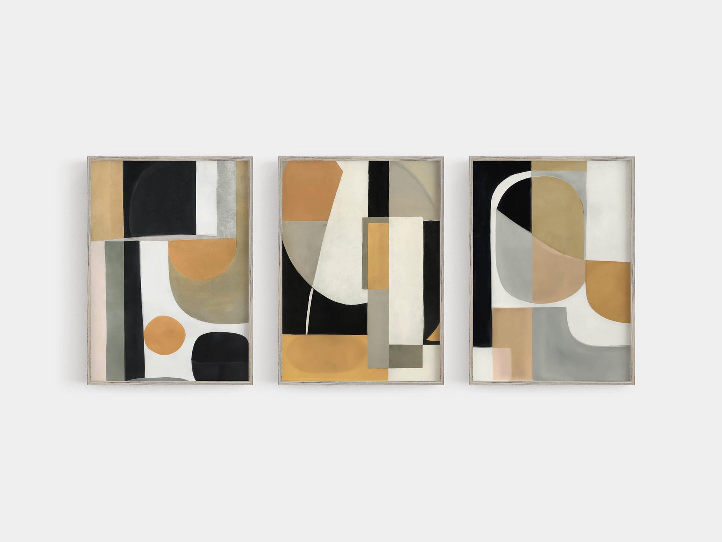 Set of 3 Neutral Abstract Painting Wall Art Prints