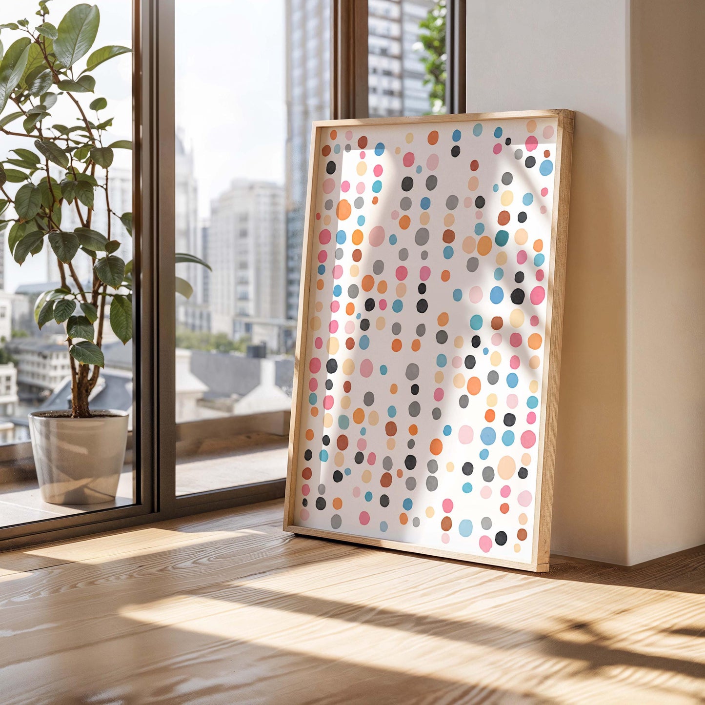 Fun Cute  and Colorful Watercolor Dots Art Print