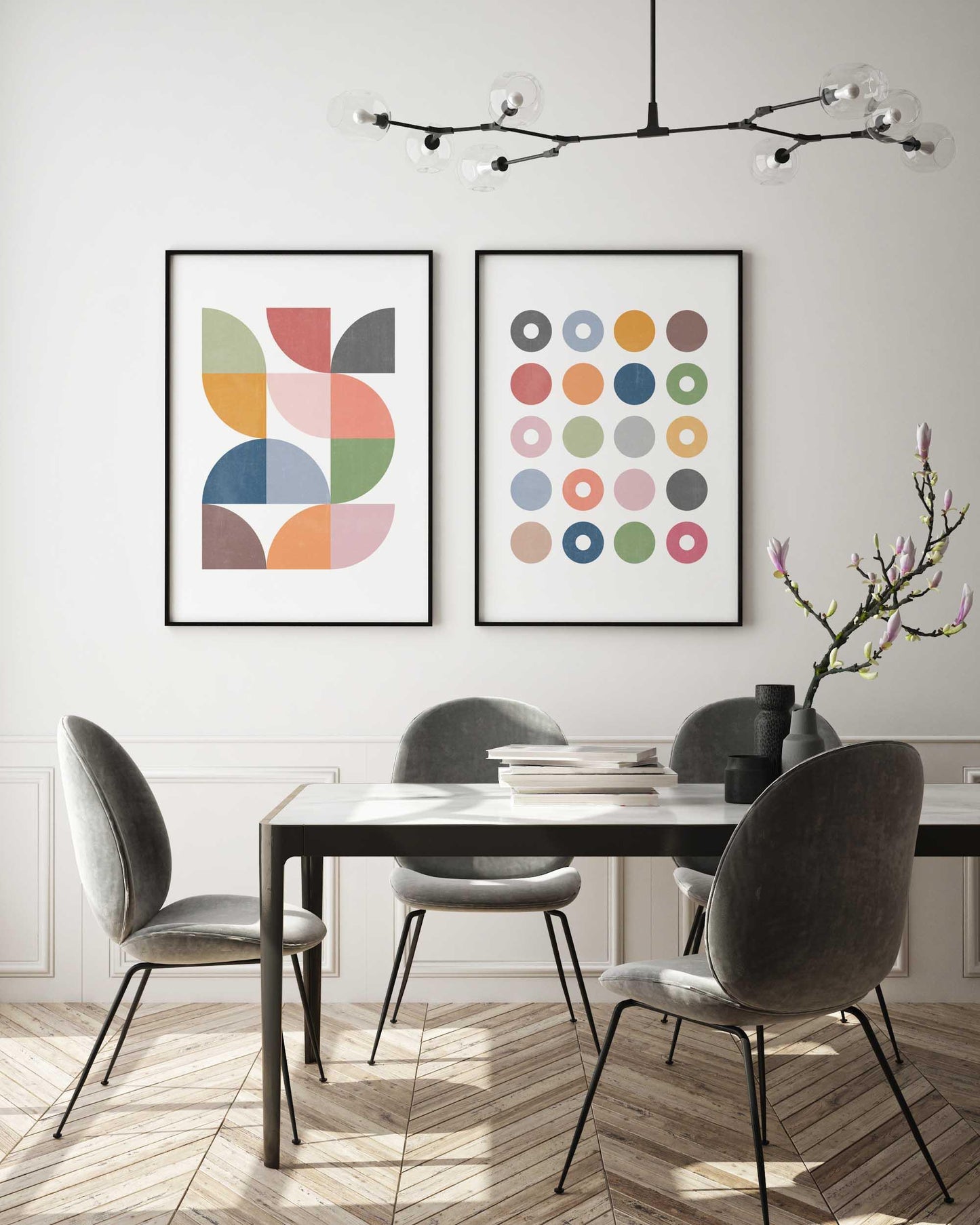 Set of 2 Fun Colorful Set of 2 Abstract Art Prints