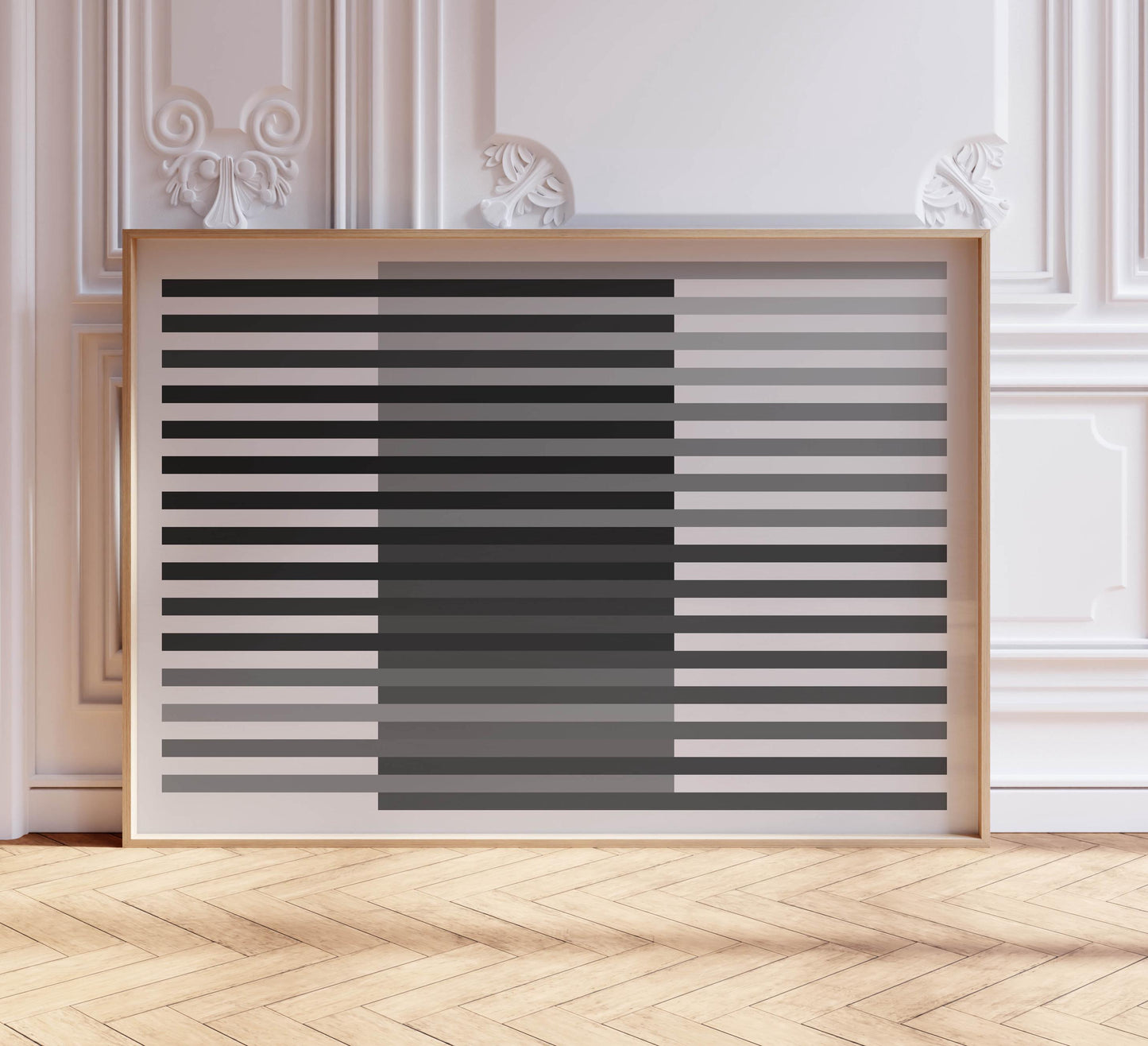 Cool Black and White Striped Art Print