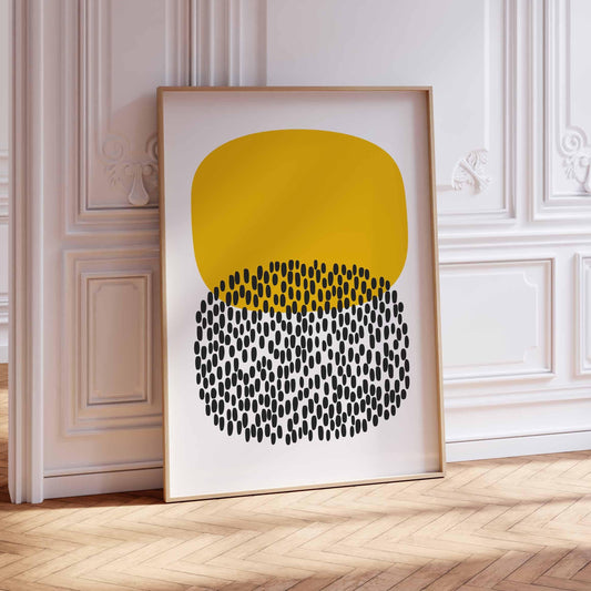 Fun Yellow Mid Century Modern Art Print