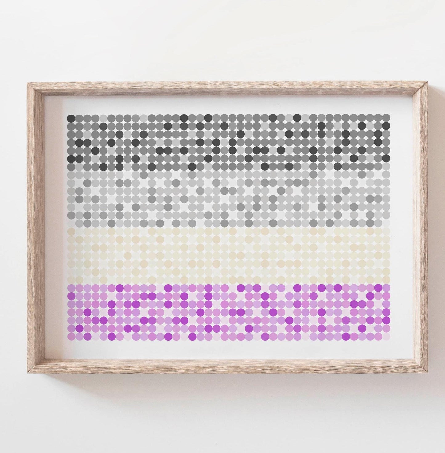 Purple and Grey Abstract ASEXUAL / ACE LGBTQ Flag Art Print