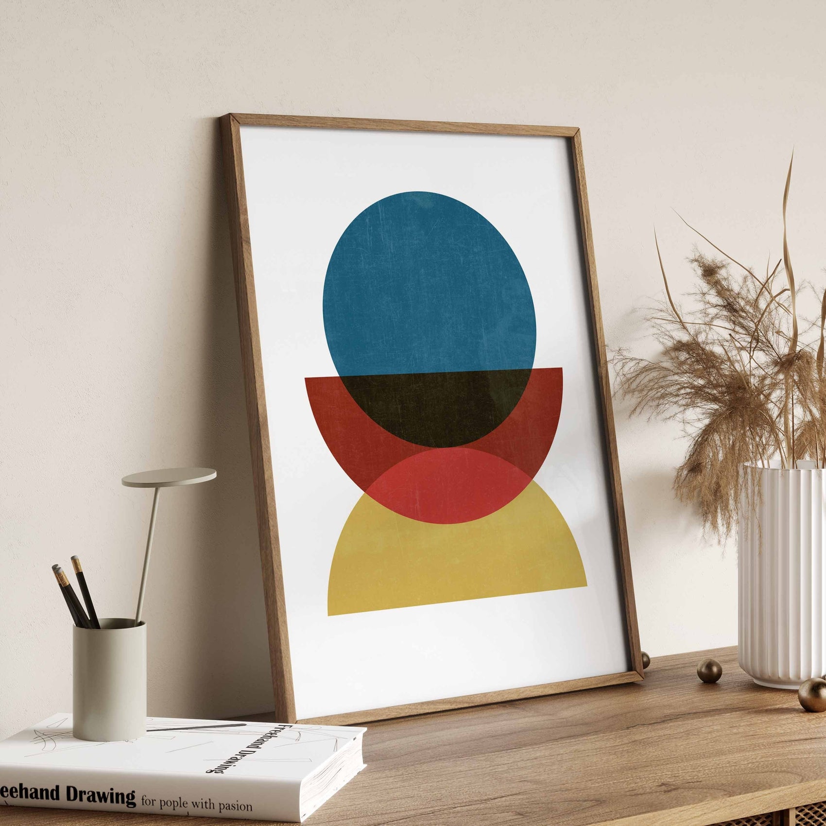 Bright Colorful Mid Century Modern Art Print