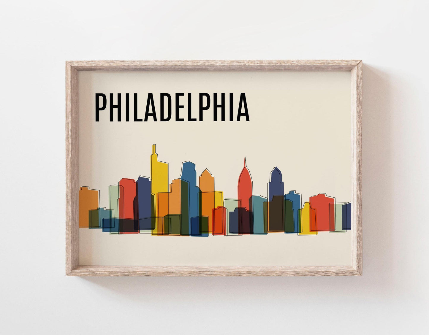 Colorful PHILADELPHIA Skyline Cityscape Art Print