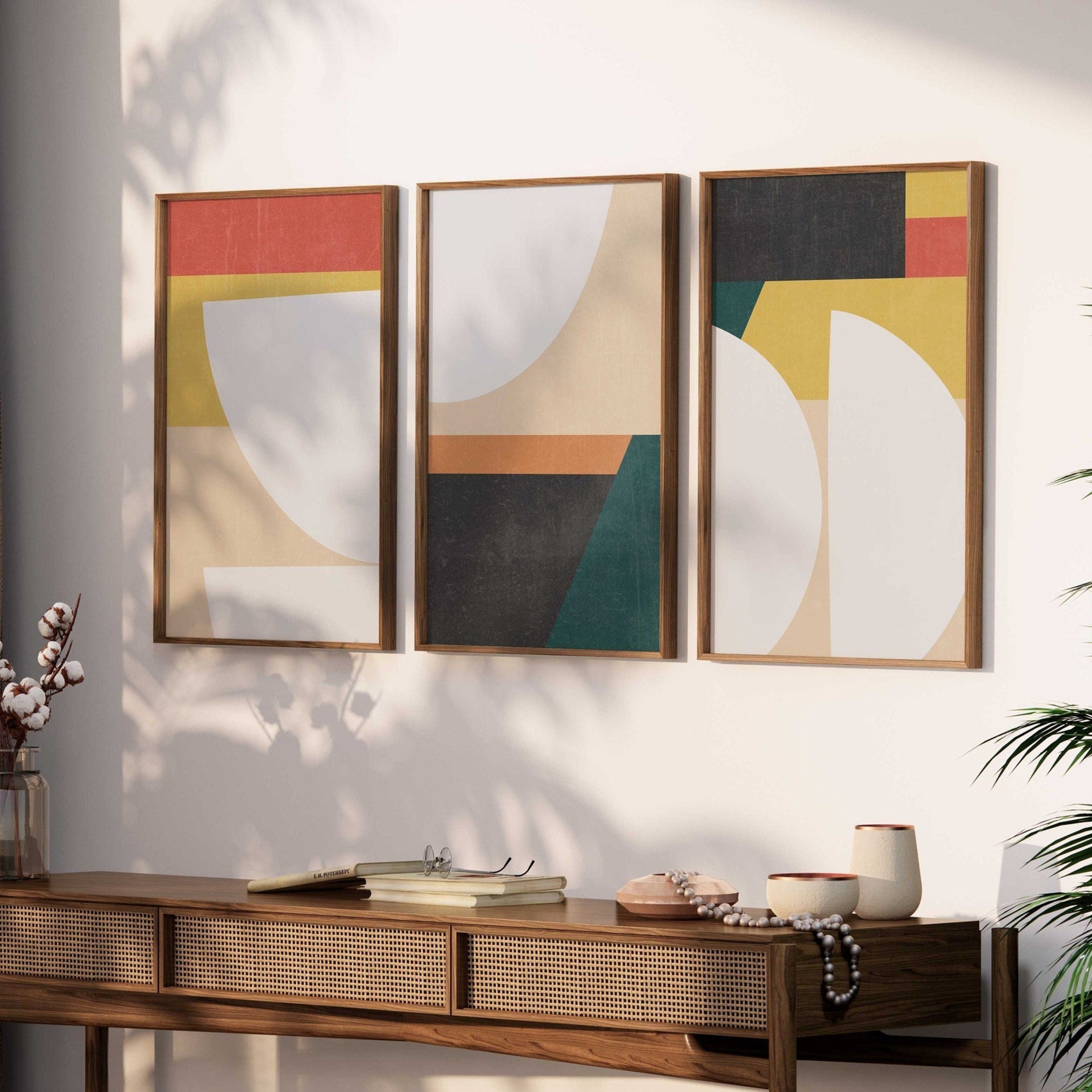 Set of 3 Colorful Mid Century Modern Art Prints