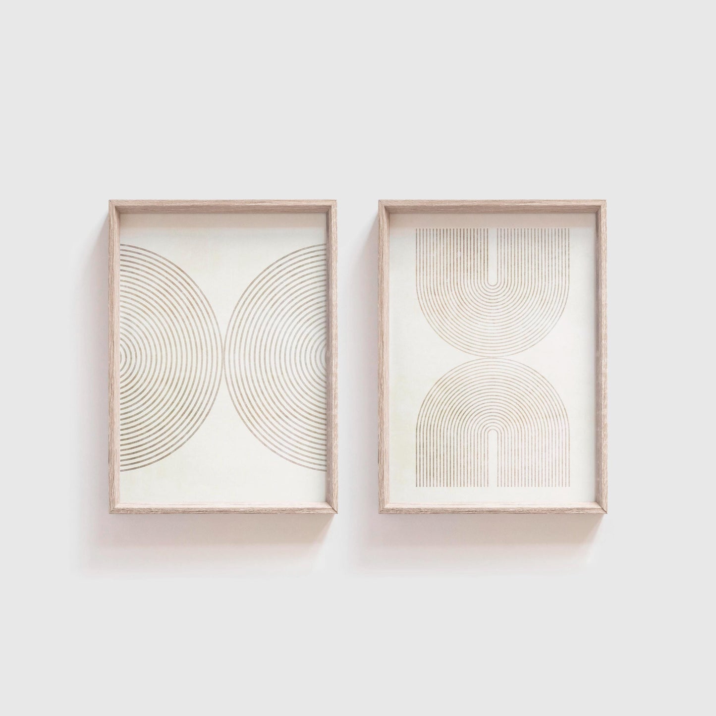 Set of 2 Boho Neutral Mid Century Modern Art Prints
