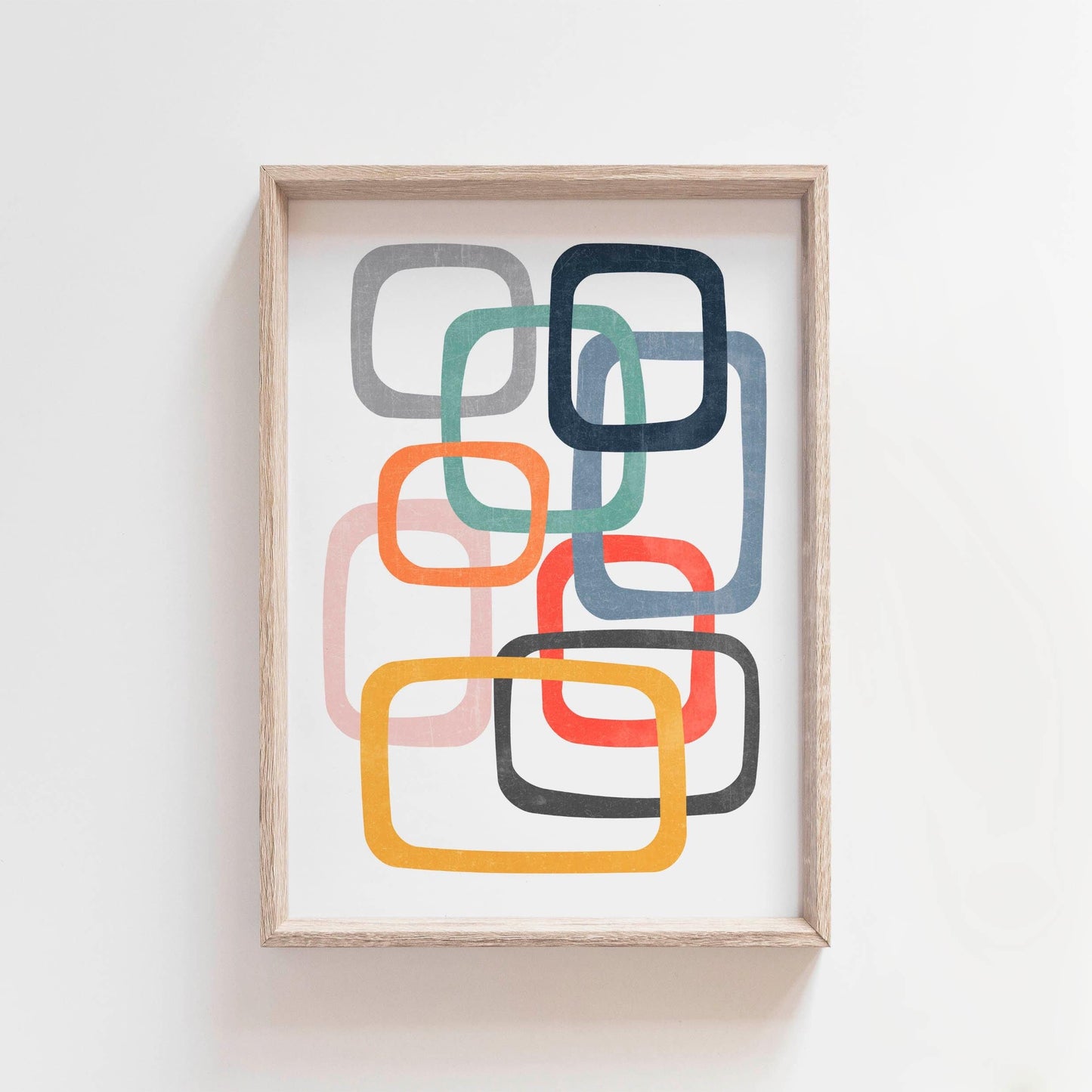 Colorful Mid Century Modern Abstract Art Print