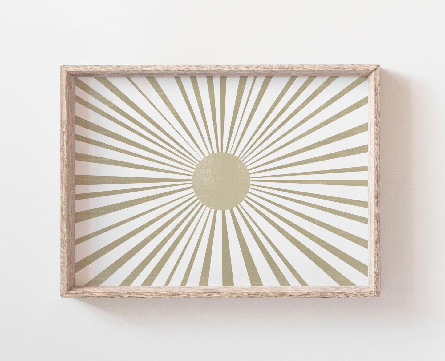 Boho Neutral Large Sunburst Abstract Art Print