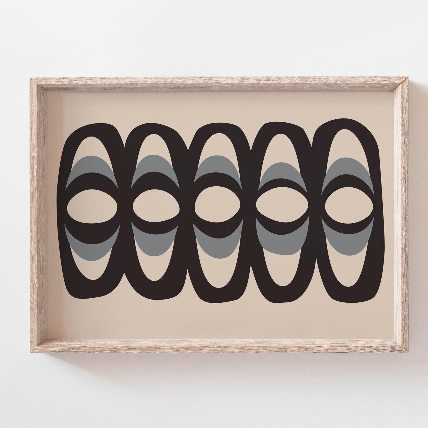 Bold Neutral Scandi Illustration Wall Art Print