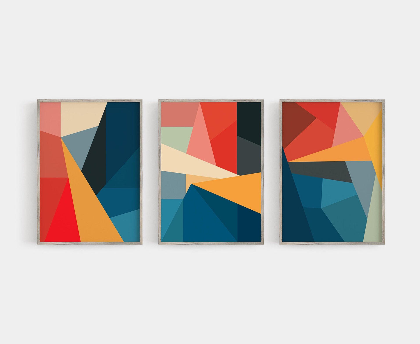 Set of 2 Colorful Modern Geometric Prints