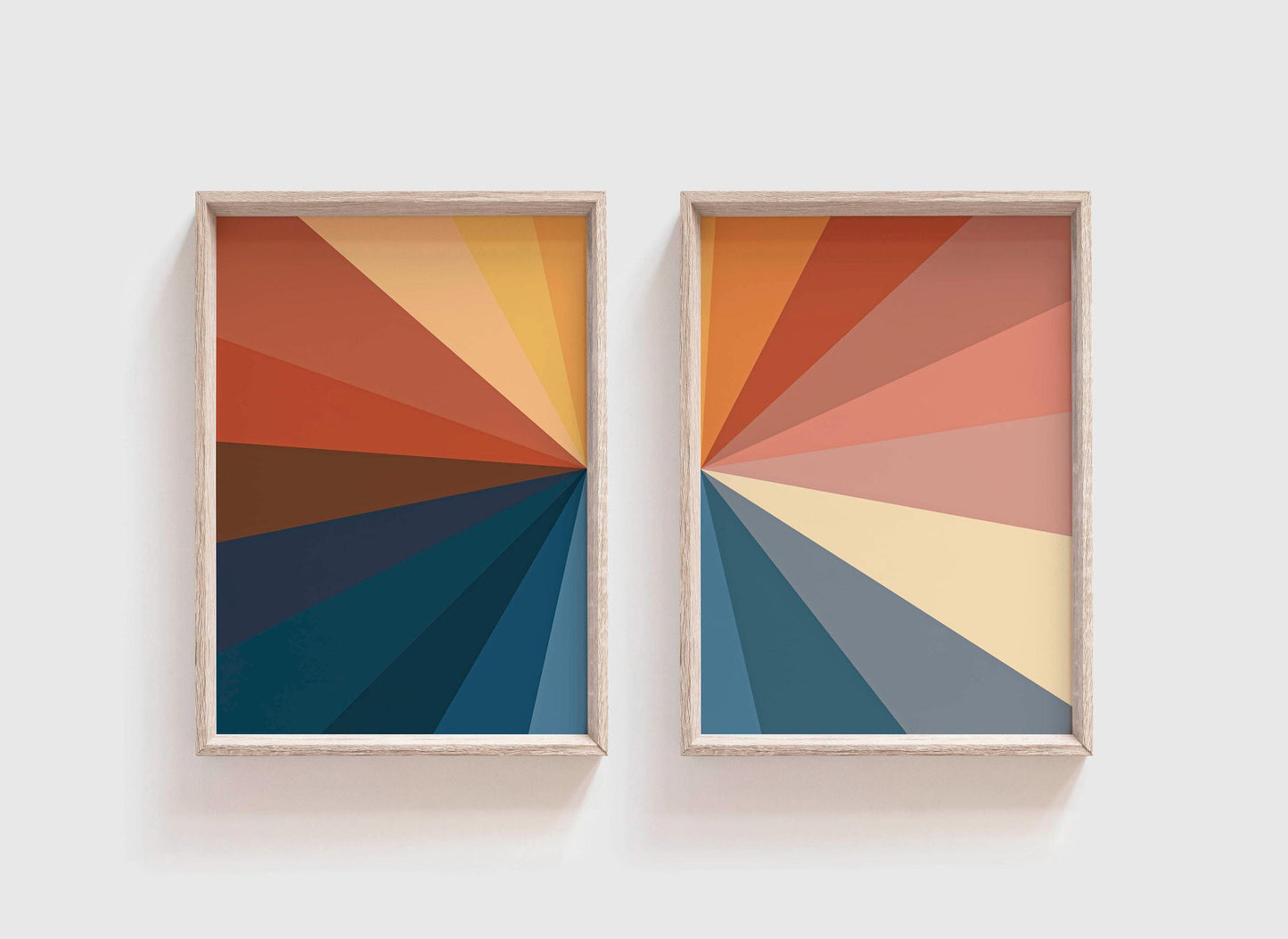 Set of 2 Bold Rainbow Colored Abstract Prints