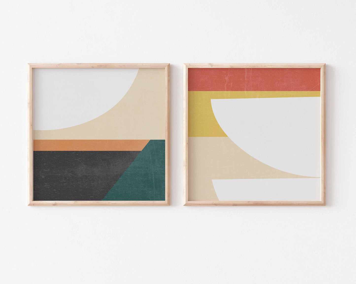 Set of 2 Mid Century Modern Square Art Prints