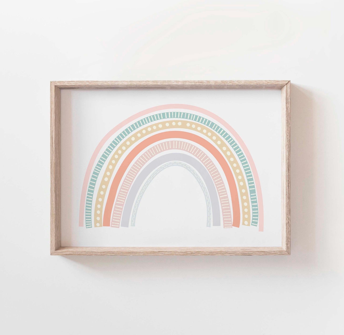 Colorful Pastel Boho Abstract Rainbow Print