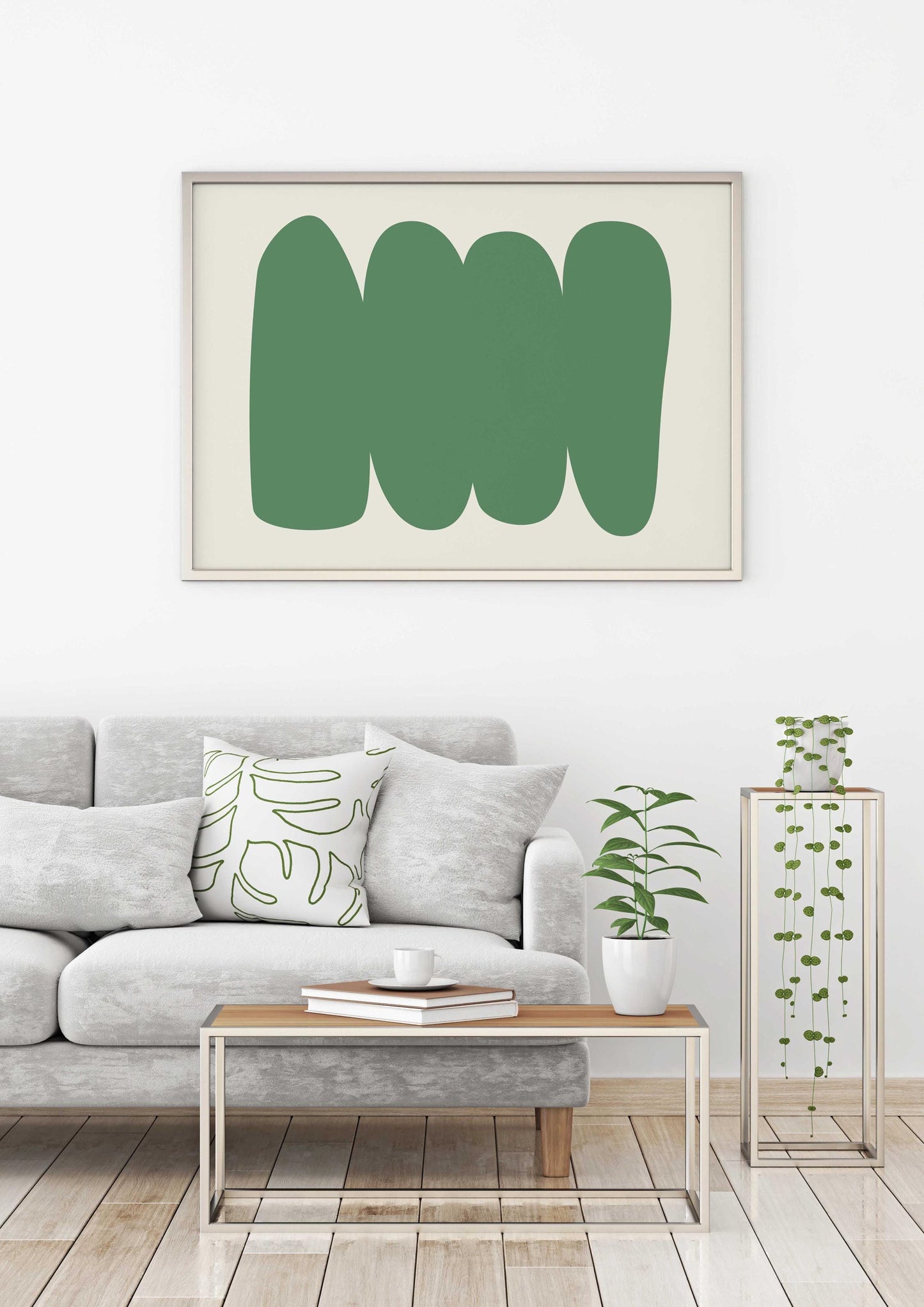 Boho Modern Art Sage Green Print