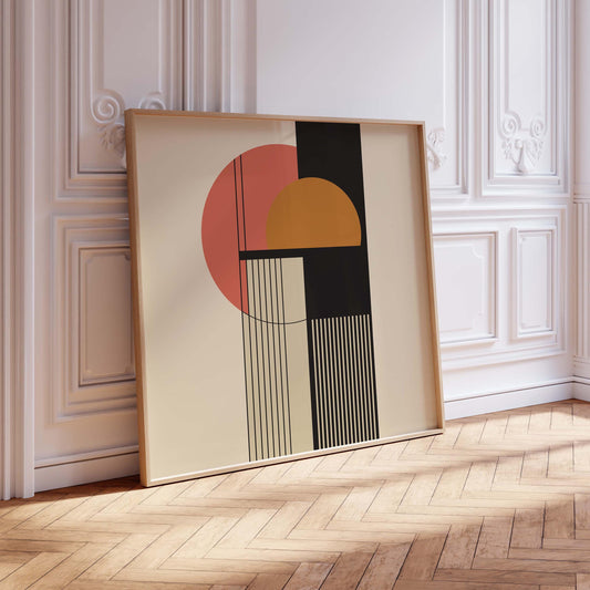 Bauhaus Geometric Abstract Art Square Print