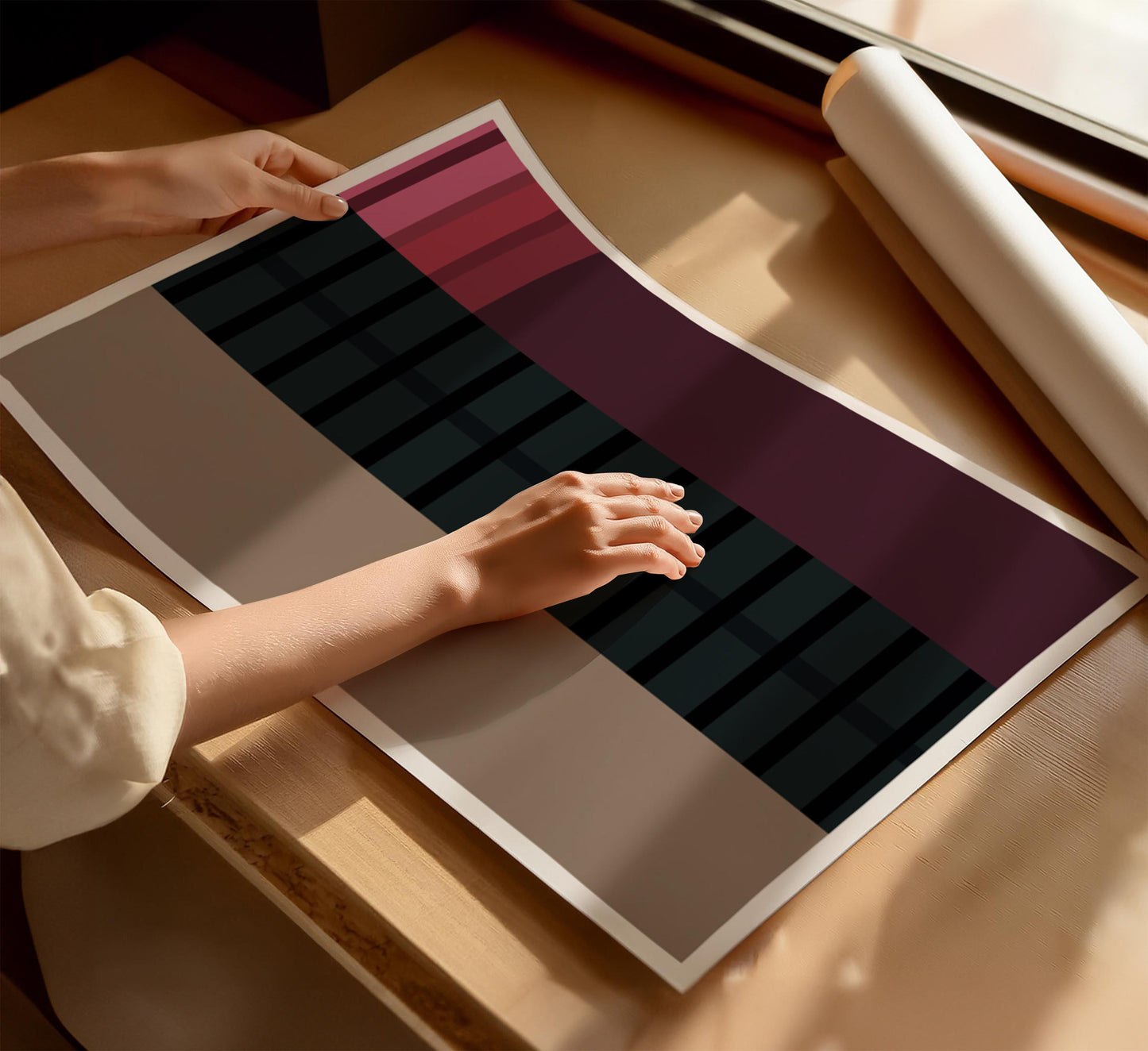 Boho Modern Abstract Print – Earth Tone Wall Art Poster