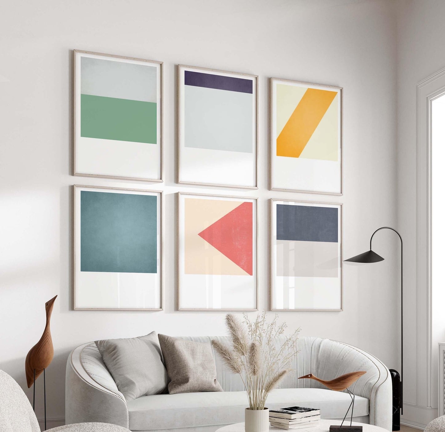 Set of 6 Cool Modern Gallery Wall Abstract Art Prints