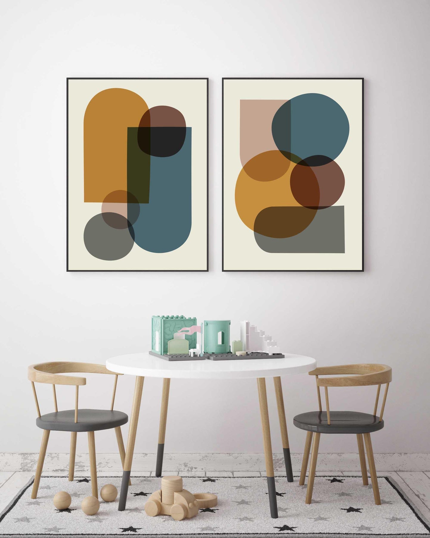 Set of 2 Modern Abstract Art Prints