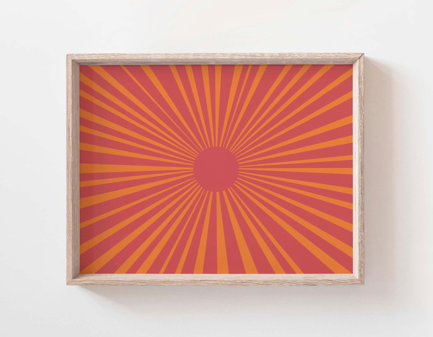 Bold Modern Pink and Orange Sun Modern Art Print