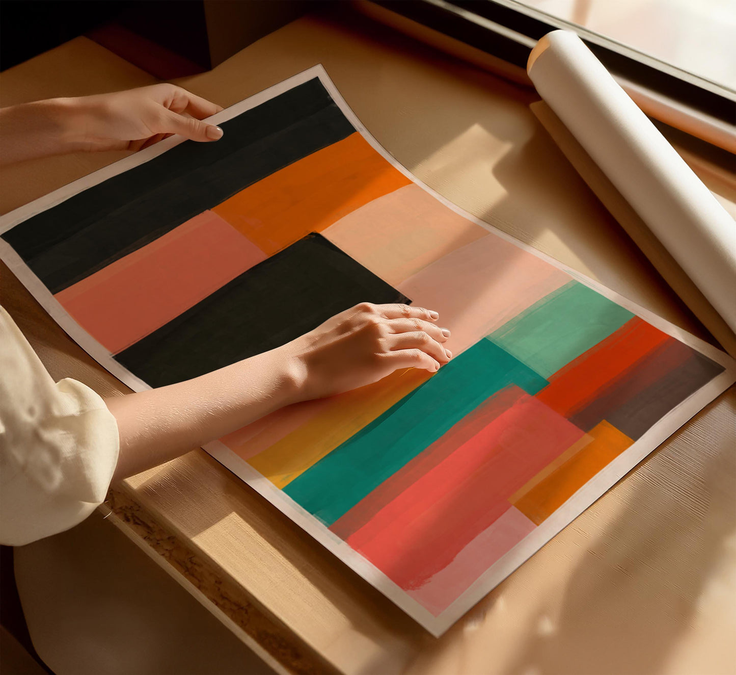 Boho Pastel Block Art Print