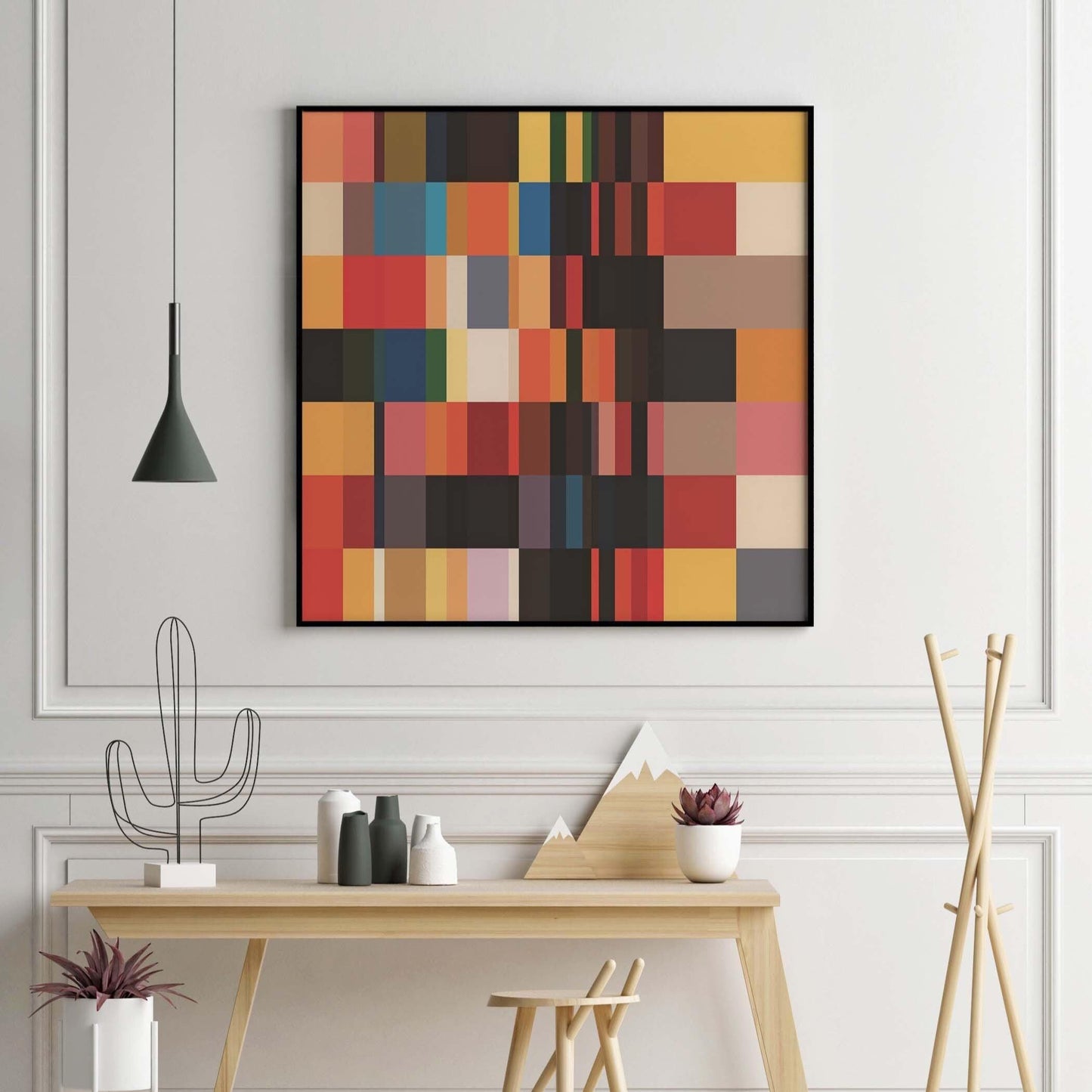 Color Block Square Art Print: Bold Boho Wall Decor