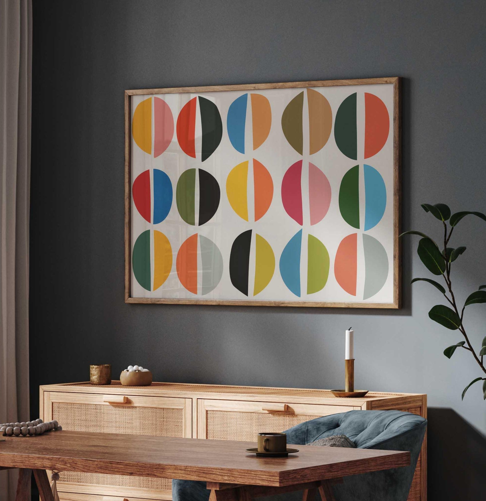 Colorful Mid Century Modern Shapes Print