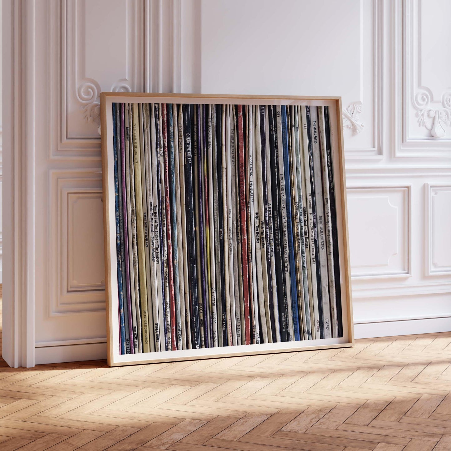 Cool Record Stack Square Art Print