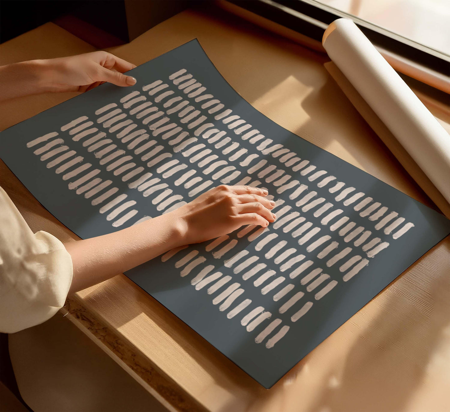 Modern Blue Gray Abstract Art Print