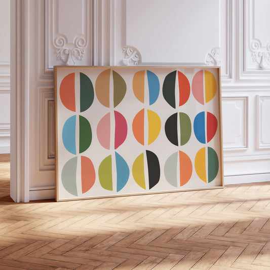 Colorful Mid Century Modern Shapes Print